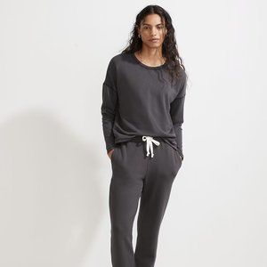 Madewell MWL Superbrushed Easygoing Sweatshirt Black Coal Size Small